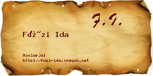 Füzi Ida névjegykártya